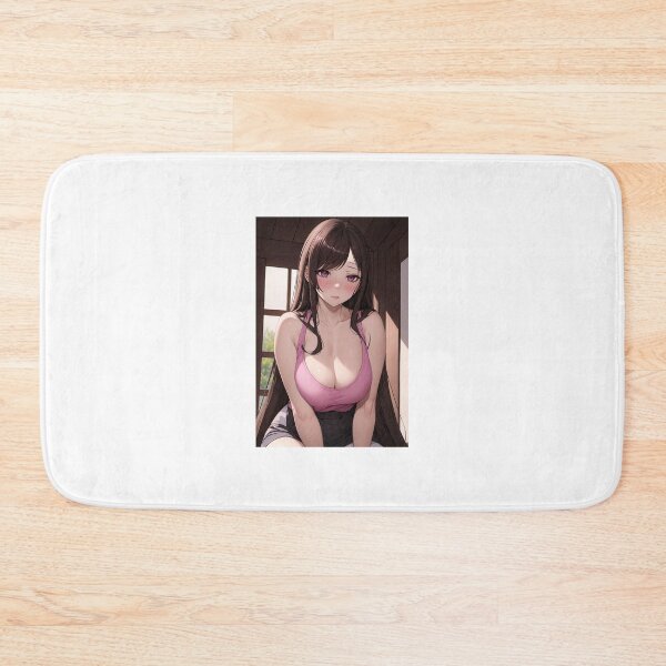 Item preview, Chiho NTRAHOLIC Anime Art | Long Dark Hair Pink Top Blush Aesthetic designed and sold by iloveanimechibi.