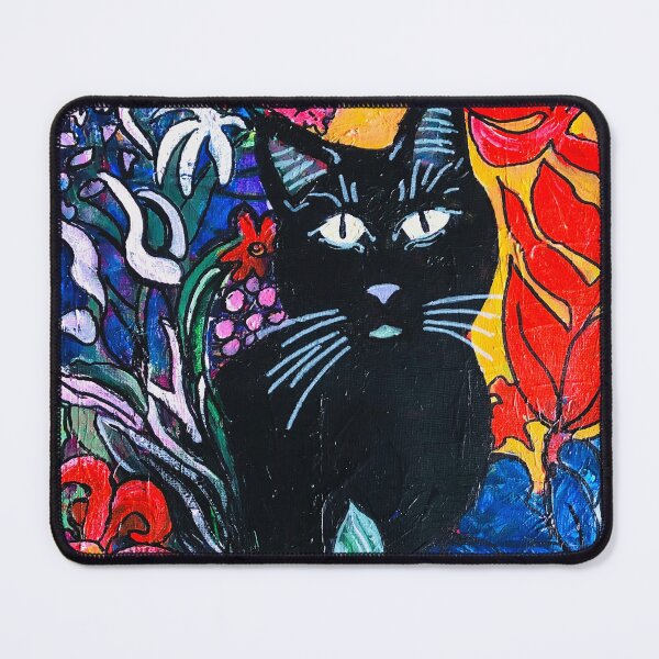 Item preview, Black Cat in the Garden – Mystical Nature Art designed and sold by Nikkiart24.redbubble.com.