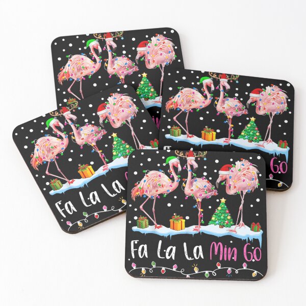 Item preview, Fa La La Min Go Flamingos Christmas Lights Tropical Holiday Pun designed and sold by HenikaPonko.