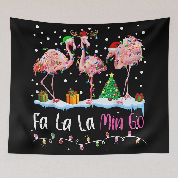 Item preview, Fa La La Min Go Flamingos Christmas Lights Tropical Holiday Pun designed and sold by HenikaPonko.