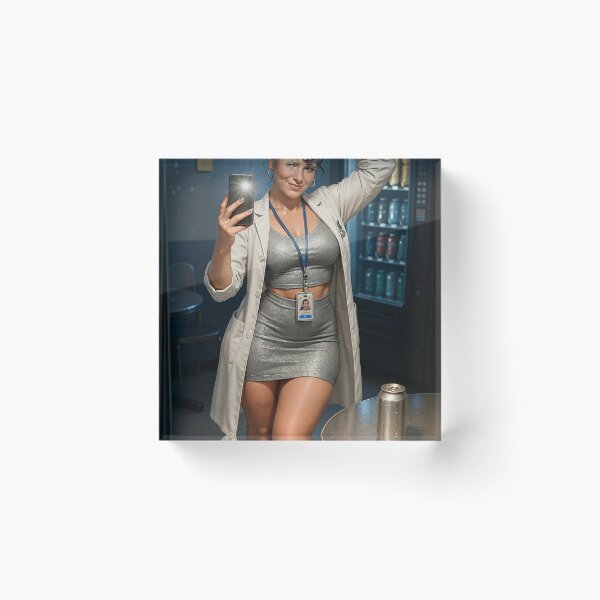 Item preview, Eli Reid sparklingsilver lab coat selfie breakroom designed and sold by CathryneDelamort.