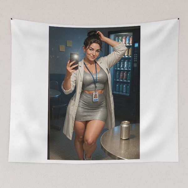 Item preview, Eli Reid sparklingsilver lab coat selfie breakroom designed and sold by CathryneDelamort.