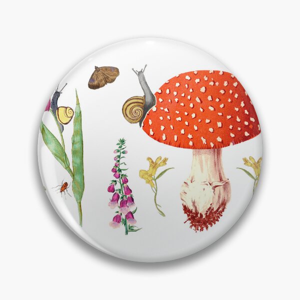 Item preview, Fungi, flora & fauna - vintage botanical illustration, mushroom pattern, flower nature study designed and sold by Larkwort.