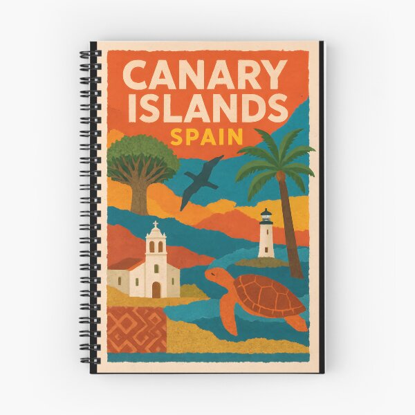 Item preview, Canary Islands Collage Travel Poster - Dragon Tree & Lava Textures designed and sold by Cosmopolis.