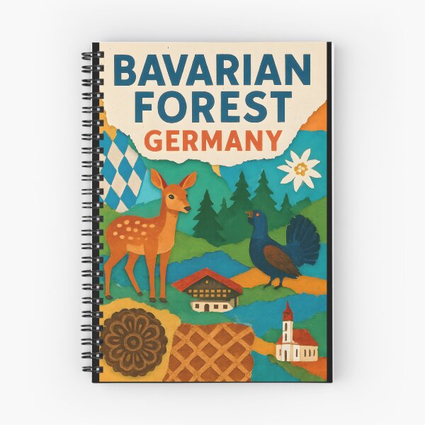 Item preview, Bavarian Forest Collage Poster - Roe Deer & Gingerbread Motifs designed and sold by Cosmopolis.