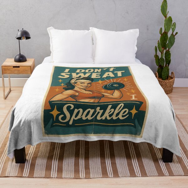Item preview, I Don’t Sweat I Sparkle – Retro Fitness Girl Design designed and sold by Born To Be Fit.