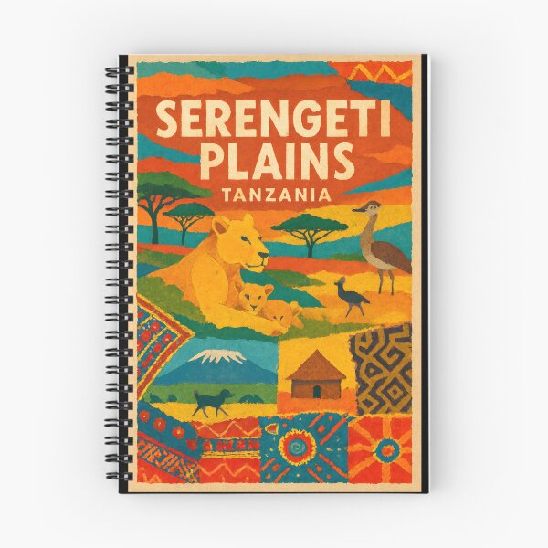 Item preview, Serengeti Plains Collage Poster - Lions & Maasai Pattern Art designed and sold by Cosmopolis.