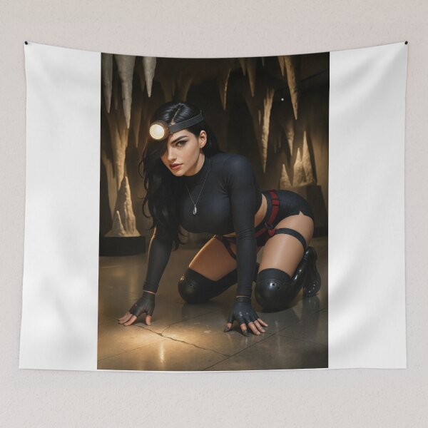 Item preview, Cassandra Kaine cave crawl black outfit headlamp designed and sold by CathryneDelamort.