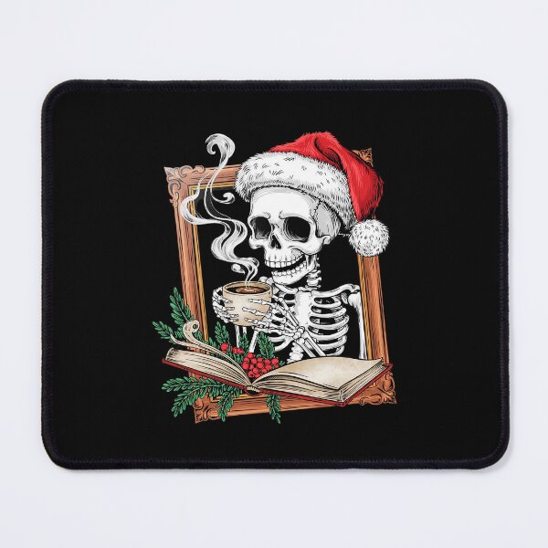 Item preview, Skeleton Santa Hat Reading Book Coffee Christmas Bookworm designed and sold by CombatTask.
