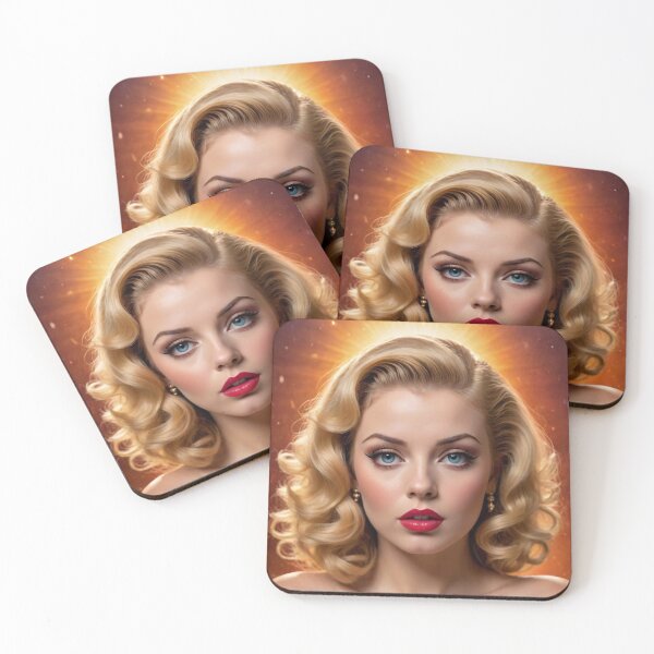 Item preview, Leo Zodiac Pin-Up – Radiant 1940s Golden-Haired Bombshell | Retro Sunburst Cosmic Art designed and sold by MissSaylor.