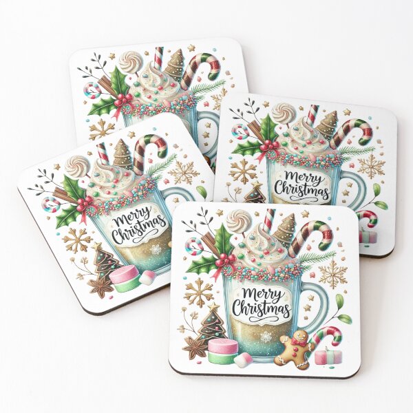 Item preview, Holiday Latte Cup with Christmas Candy | Festive Winter Drink Art designed and sold by Lulunza.