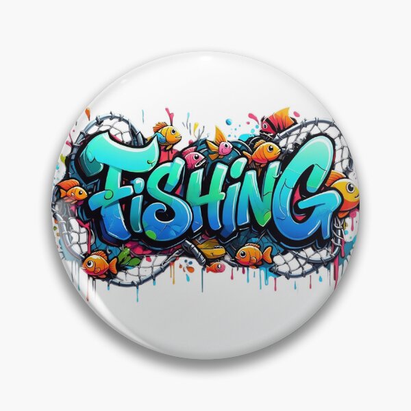 Item preview, Graffiti Splash: Vibrant Cartoon Fishing Graphic designed and sold by newvisionart191.