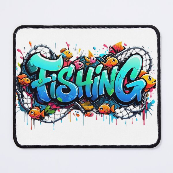 Item preview, Graffiti Splash: Vibrant Cartoon Fishing Graphic designed and sold by newvisionart191.