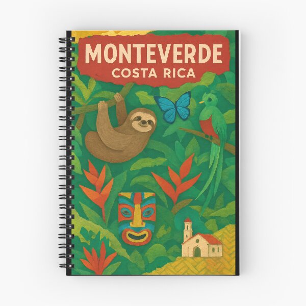 Item preview, Monteverde, Costa Rica Collage Poster - Sloth & Canopy Motifs designed and sold by Cosmopolis.