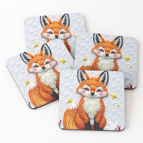 Item preview, Scandinavian Embroidered Fox – Cozy Snowy Forest Design designed and sold by MiraLumeStudio.