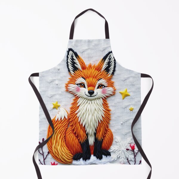 Item preview, Scandinavian Embroidered Fox – Cozy Snowy Forest Design designed and sold by MiraLumeStudio.