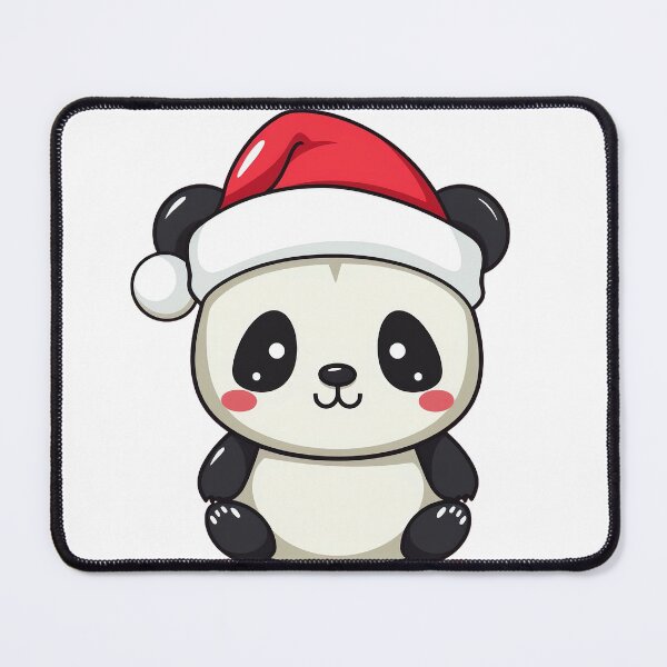 Item preview, Cute Christmas panda wearing a Santa hat designed and sold by WizardOfPrompts.