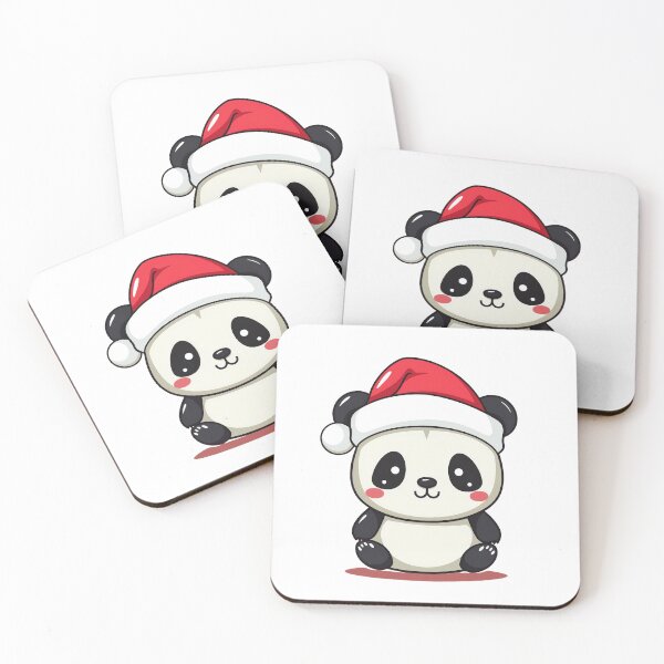 Item preview, Cute Christmas panda wearing a Santa hat designed and sold by WizardOfPrompts.