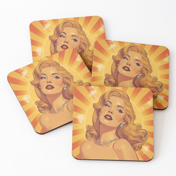 Item preview, Vintage 1940s Leo Pin-Up – Golden Bombshell with Sunburst Halo | Regal Retro Glamour Poster designed and sold by MissSaylor.