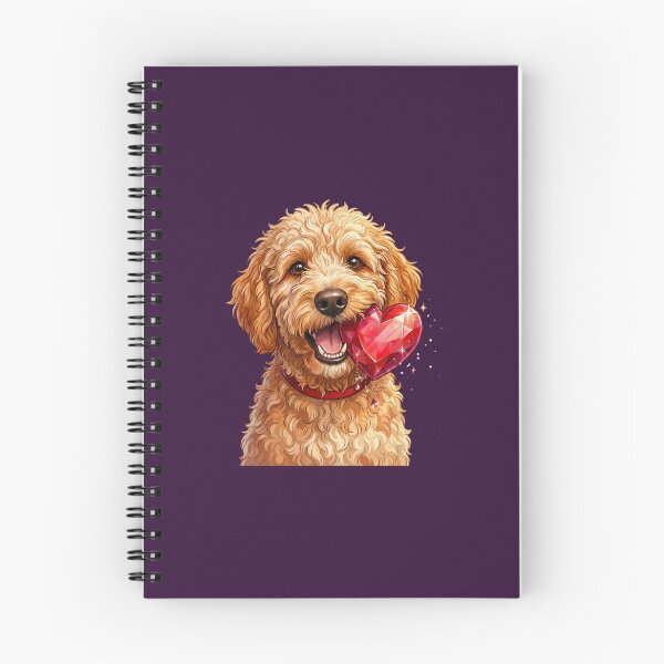 Item preview, Golden Doodle Holding Crystal Heart – Cute Valentine’s Day Dog Lover Illustration designed and sold by VelvetSkyStudio.
