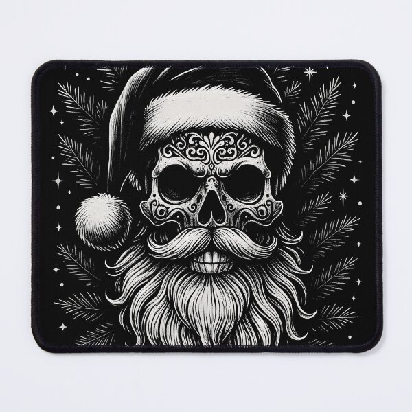 Item preview, Merry Christmas Skull Santa Shirt – White Ink on Black Riso Print Horror Holiday Tee designed and sold by WAUZ.