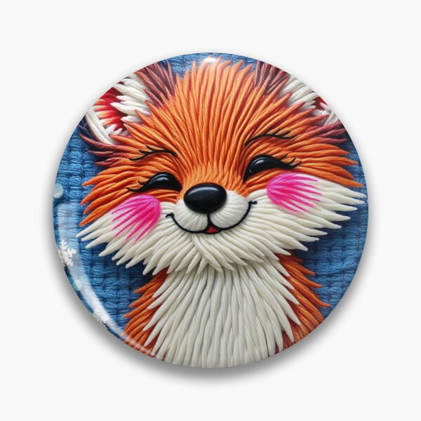Item preview, Nordic Embroidery Fox – Cute Winter Woodland Art designed and sold by MiraLumeStudio.