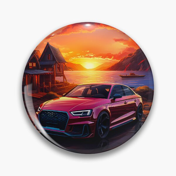 Item preview, Fiery clouds reflect off a sleek street car by the bay designed and sold by RevUpDesign.