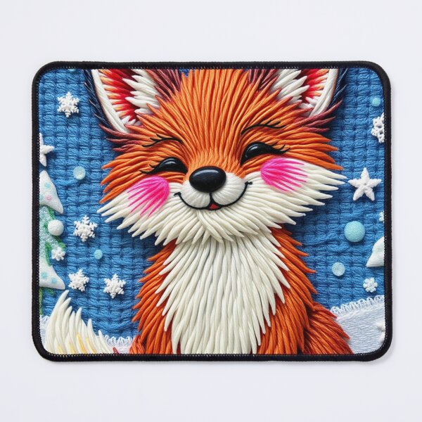 Item preview, Nordic Embroidery Fox – Cute Winter Woodland Art designed and sold by MiraLumeStudio.
