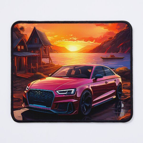 Item preview, Fiery clouds reflect off a sleek street car by the bay designed and sold by RevUpDesign.