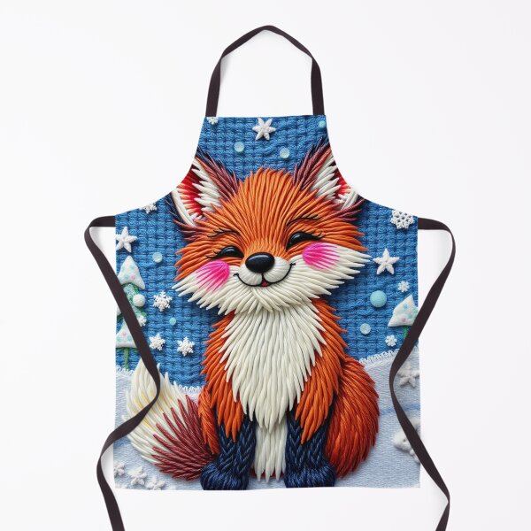 Item preview, Nordic Embroidery Fox – Cute Winter Woodland Art designed and sold by MiraLumeStudio.