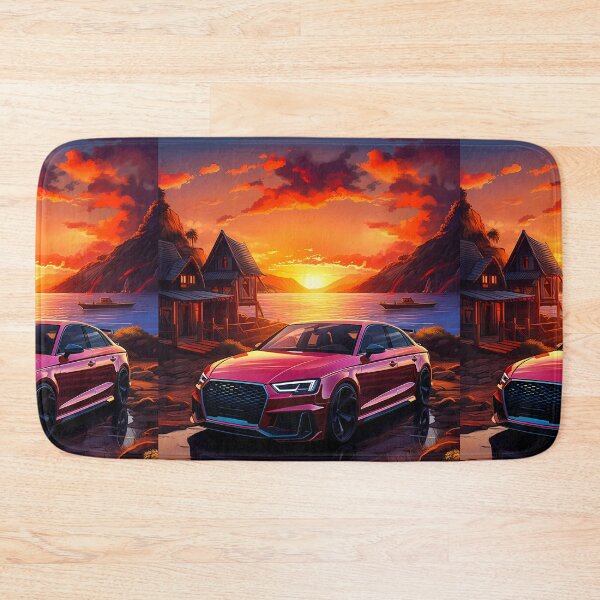 Item preview, Fiery clouds reflect off a sleek street car by the bay designed and sold by RevUpDesign.