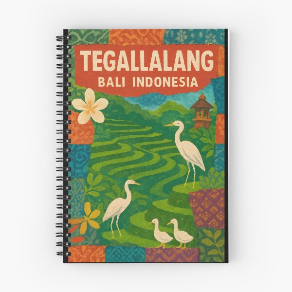 Item preview, Tegallalang, Bali Collage Poster - Terraces, Ducks & Batik designed and sold by Cosmopolis.