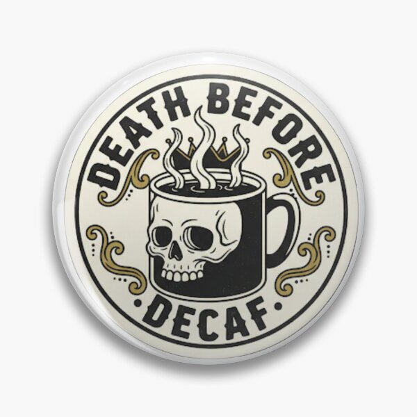 Item preview, Death Before Decaf - Coffee Skull Mug Sticker designed and sold by Ayarachi.