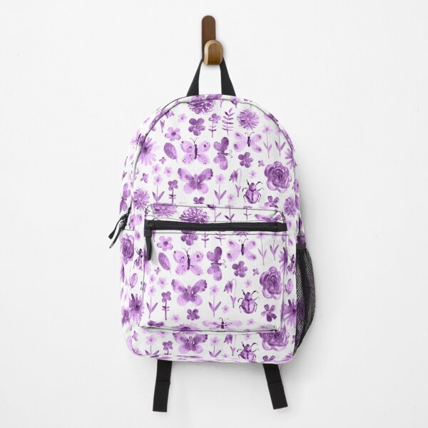 Item preview, Summer pattern with butterfly, beetle, flowers in purple. designed and sold by bokasin.