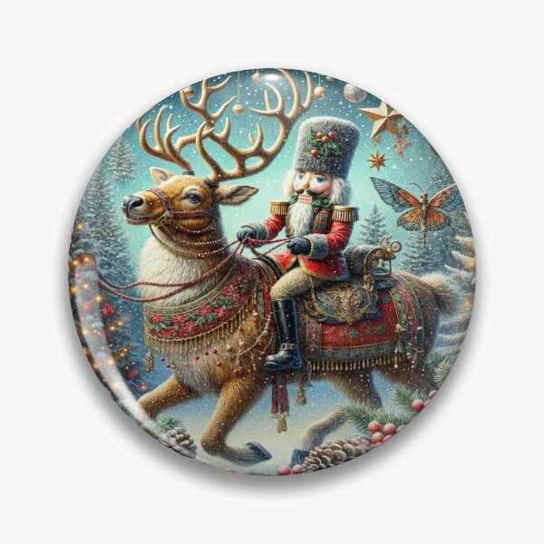 Item preview, Christmas Nutcracker Riding a Reindeer designed and sold by M-Y-A-R-T-.