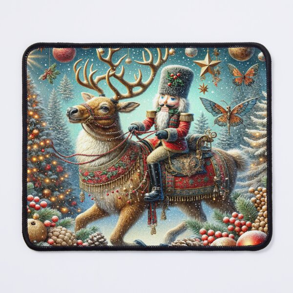 Item preview, Christmas Nutcracker Riding a Reindeer designed and sold by M-Y-A-R-T-.