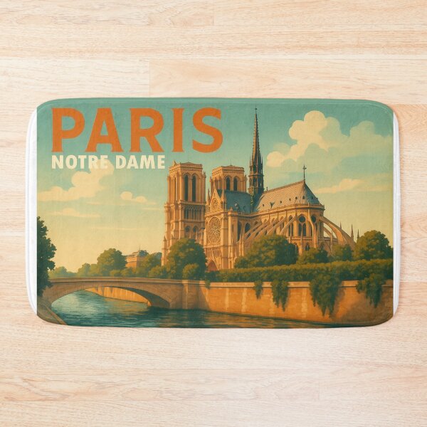 Item preview, Paris – Notre Dame Vintage Travel Poster - Urban Retro Design designed and sold by Earth Celebration Designs.