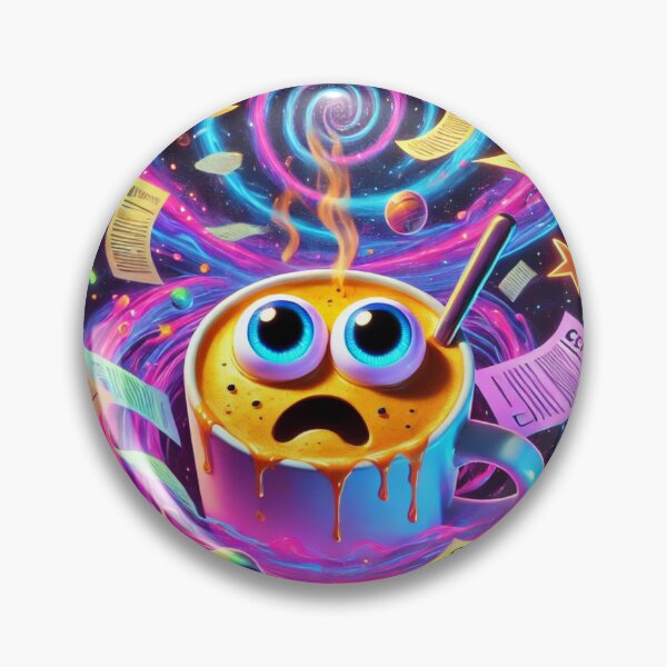 Item preview, Cosmic Coffee Panic – Surreal Espresso Chaos Art designed and sold by ComedyInkFactor.