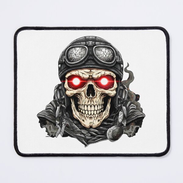 Item preview, Evil Rider Skull with Red Eyes and Goggles designed and sold by CharlieDesings.