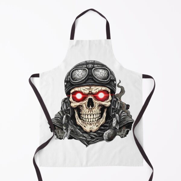 Item preview, Evil Rider Skull with Red Eyes and Goggles designed and sold by CharlieDesings.