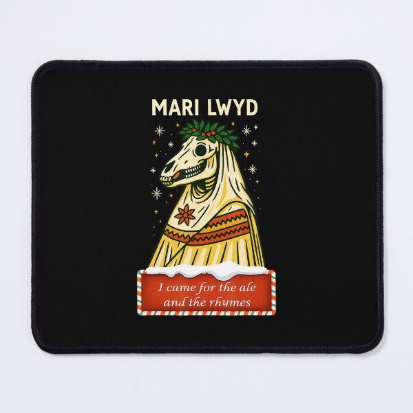 Item preview, Funny Retro Folklore Skeleton Horse Mari Lwyd Yule Christmas  designed and sold by JEFDodsonArt.