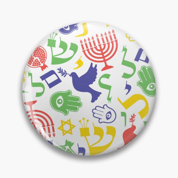 Item preview, Colorful Judaica Symbols Pattern designed and sold by Balagan Apparel.