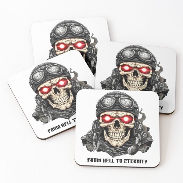 Item preview, Evil Rider Skull with Red Eyes and Goggles - From Hell to Eternity designed and sold by CharlieDesings.