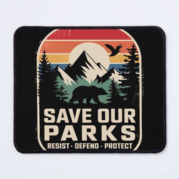 Item preview, Save Our US National Parks Hiking And Camping Lover Bear  designed and sold by MyzoToyota.