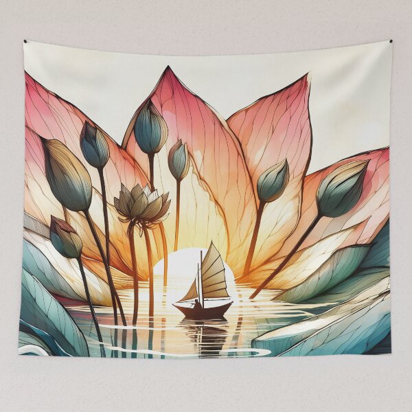Item preview, Flower Boat, Ai Generated Art  designed and sold by ACC .