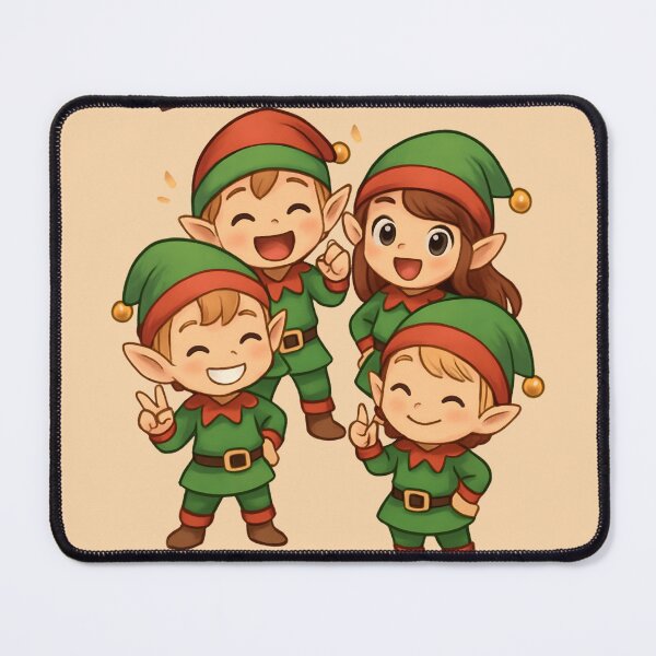 Item preview, Elf Squad Spreading Smiles by Modern Mojo | Cute Christmas Elves Art | Festive Holiday Team Design designed and sold by Modern-Mojo.