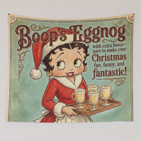 Item preview, Boop's Spiked Eggnog - Vintage 1930s Style Christmas Advertisement designed and sold by Hen-C-Art.