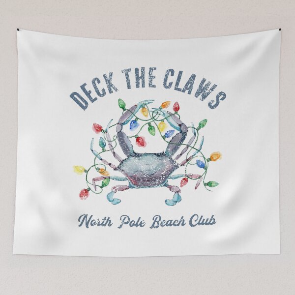Item preview, Deck the Claws Christmas Crab designed and sold by redwoodandvine.