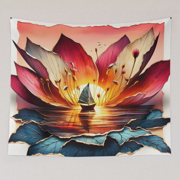 Item preview, Flower Boat, Ai Generated Art  designed and sold by ACC .