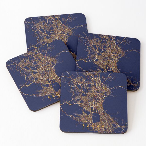 Item preview, Sanaa, Yemen Map - City At Night designed and sold by deMAP.